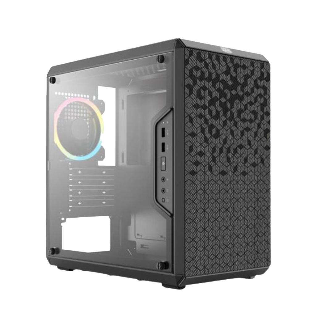 Gabinete Cooler Master Q300L Rainbow Mini Tower mATX Negro 1xFan RGB